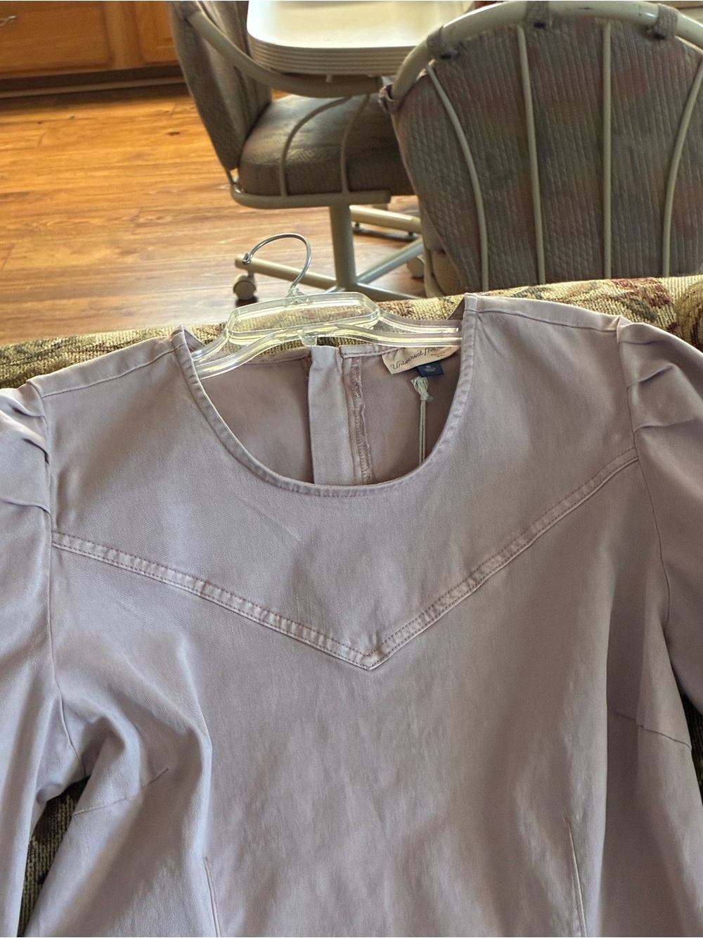 Universal Thread Dusty Pink/Mauve  Puff-Sleeve Cotton Top XL